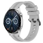 For Huawei Watch GT3 46mm 22mm Concave Striped Slicone Watch Band(Grey) - 1