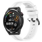 For Huawei Watch GT Runner 22mm Concave Striped Slicone Watch Band(White) - 1