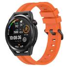 For Huawei Watch GT Runner 22mm Concave Striped Slicone Watch Band(Orange) - 1