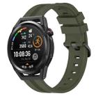 For Huawei Watch GT Runner 22mm Concave Striped Slicone Watch Band(Army Green) - 1