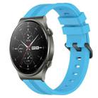 For Huawei GT2 Pro 22mm Concave Striped Slicone Watch Band(Sky Blue) - 1