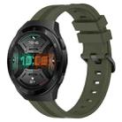 For Huawei Watch GT 2E 22mm Concave Striped Slicone Watch Band(Army Green) - 1