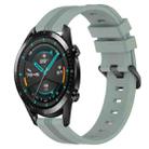 For Huawei GT2 46mm 22mm Concave Striped Slicone Watch Band(Grayish Green) - 1