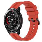 For Honor Watch GS Pro 22mm Concave Striped Slicone Watch Band(Red) - 1