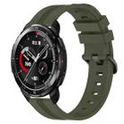 For Honor Watch GS Pro 22mm Concave Striped Slicone Watch Band(Army Green) - 1