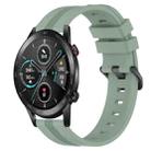For Honor Magic Watch 2 46mm 22mm Concave Striped Slicone Watch Band(Grayish Green) - 1