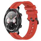 For Honor Watch Dream 22mm Concave Striped Slicone Watch Band(Red) - 1