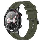 For Honor Watch Dream 22mm Concave Striped Slicone Watch Band(Army Green) - 1