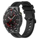 For Huawei Watch GT3 SE 22mm Concave Striped Slicone Watch Band(Black) - 1