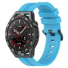 For Huawei Watch GT3 SE 22mm Concave Striped Slicone Watch Band(Sky Blue) - 1