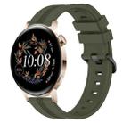 For Huawei Watch GT3 42mm 20mm Concave Striped Slicone Watch Band(Army Green) - 1