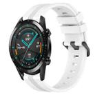 For Huawei Watch GT2 42mm 20mm Concave Striped Slicone Watch Band(White) - 1