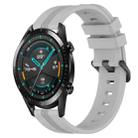 For Huawei Watch GT2 42mm 20mm Concave Striped Slicone Watch Band(Grey) - 1