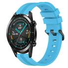 For Huawei Watch GT2 42mm 20mm Concave Striped Slicone Watch Band(Sky Blue) - 1