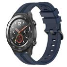 For Huawei Watch 2 20mm Concave Striped Slicone Watch Band(Navy Blue) - 1