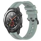 For Huawei Watch 2 20mm Concave Striped Slicone Watch Band(Grayish Green) - 1