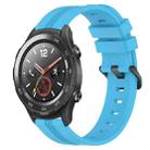 For Huawei Watch 2 20mm Concave Striped Slicone Watch Band(Sky Blue) - 1
