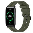 For Honor Watch ES 20mm Concave Striped Slicone Watch Band(Army Green) - 1