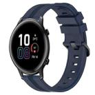 For Honor MagicWatch2 42mm 20mm Concave Striped Slicone Watch Band(Navy Blue) - 1