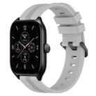 For Amazfit GTS 4 20mm Concave Striped Slicone Watch Band(Grey) - 1
