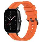 For Amazfit GTS 2E 20mm Concave Striped Slicone Watch Band(Orange) - 1