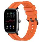 For Amazfit GTS 2 Mini 20mm Concave Striped Slicone Watch Band(Orange) - 1