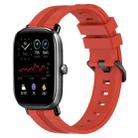 For Amazfit GTS 2 Mini 20mm Concave Striped Slicone Watch Band(Red) - 1