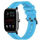 For Amazfit GTS 2 Mini 20mm Concave Striped Slicone Watch Band(Skyblue) - 1