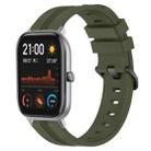 For Amazfit GTS 20mm Concave Striped Slicone Watch Band(Armygreen) - 1