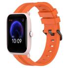 For Amazfit Pop Pro 20mm Concave Striped Slicone Watch Band(Orange) - 1