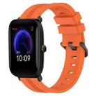 For Amazfit Pop 20mm Concave Striped Slicone Watch Band(Orange) - 1