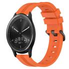 For Garmin Vivomove Sport 20mm Concave Striped Slicone Watch Band(Orange) - 1