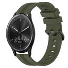 For Garmin Vivomove Sport 20mm Concave Striped Slicone Watch Band(Army Green) - 1