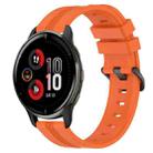 For Garmin Venu 2 Plus 20mm Concave Striped Slicone Watch Band(Orange) - 1