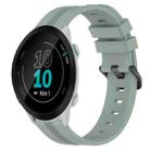 For Garmin Forerunner 158 20mm Concave Striped Slicone Watch Band(Grayish Green) - 1