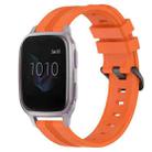 For Garmin Venu SQ 20mm Concave Striped Slicone Watch Band(Orange) - 1