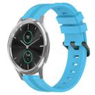 For Garmin Garminmove Luxe 20mm Concave Striped Slicone Watch Band(Sky Blue) - 1