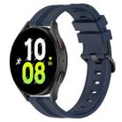 For Samsung Galaxy Watch5 44mm 20mm Concave Striped Slicone Watch Band(Navy Blue) - 1