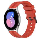 For Samsung Galaxy Watch5 40mm 20mm Concave Striped Slicone Watch Band(Red) - 1