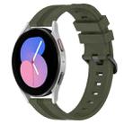 For Samsung Galaxy Watch5 40mm 20mm Concave Striped Slicone Watch Band(Army Green) - 1
