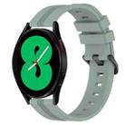 For Samsung Galaxy Watch4 44mm 20mm Concave Striped Slicone Watch Band(Grayish Green) - 1