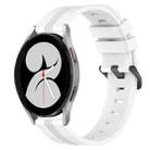 For Samsung Galaxy Watch4 40mm 20mm Concave Striped Slicone Watch Band(White) - 1