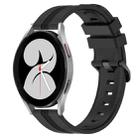 For Samsung Galaxy Watch4 40mm 20mm Concave Striped Slicone Watch Band(Black) - 1