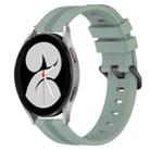 For Samsung Galaxy Watch4 40mm 20mm Concave Striped Slicone Watch Band(Grayish Green) - 1