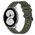 For Samsung Galaxy Watch4 40mm 20mm Concave Striped Slicone Watch Band(Army Green) - 1