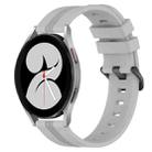 For Samsung Galaxy Watch4 40mm 20mm Concave Striped Slicone Watch Band(Grey) - 1
