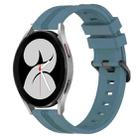 For Samsung Galaxy Watch4 40mm 20mm Concave Striped Slicone Watch Band(Rock Cyan) - 1