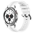 For Samsung  Galaxy Watch 4 Classic 42mm 20mm Concave Striped Slicone Watch Band(White) - 1