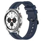 For Samsung  Galaxy Watch 4 Classic 42mm 20mm Concave Striped Slicone Watch Band(Navy Blue) - 1