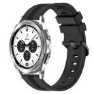 For Samsung  Galaxy Watch 4 Classic 42mm 20mm Concave Striped Slicone Watch Band(Black) - 1